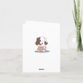Cartoon-hondje met een hart bedankt (Achterkant)