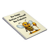 Cartoon Honey Bee gepersonaliseerd Notitieboek (Rechterzijde)