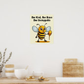 Cartoon Honey Bee gepersonaliseerd Poster (Keuken)