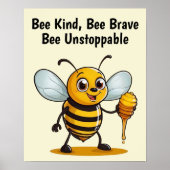 Cartoon Honey Bee gepersonaliseerd Poster (Voorkant)