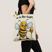Cartoon Honey Bee gepersonaliseerd Tote Bag (Dichtbij)
