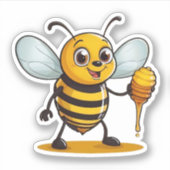 Cartoon Honey Bee Sticker (Voorkant)