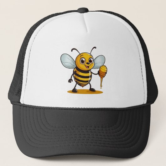 Cartoon Honey Bee Trucker Pet (Voorkant)