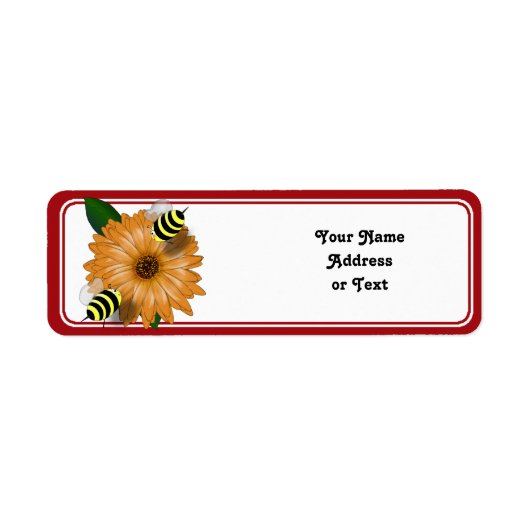 Cartoon Honing Bijen Bijenvergadering op Sinaasapp Etiket (Voorkant)