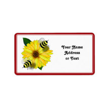 Cartoon honingbijen die bijeenkomen in de gele blo