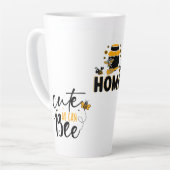 Cartoon, honingpot en tekst latte mok (Linkerhoek)