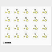 cartoon hoofd ronde sticker (Vel)