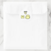cartoon hoofd ronde sticker (Tas)
