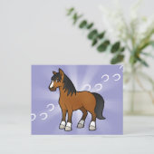 Cartoon Horse Briefkaart (Staand voorkant)
