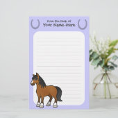 Cartoon Horse Briefpapier (Staand voorkant)