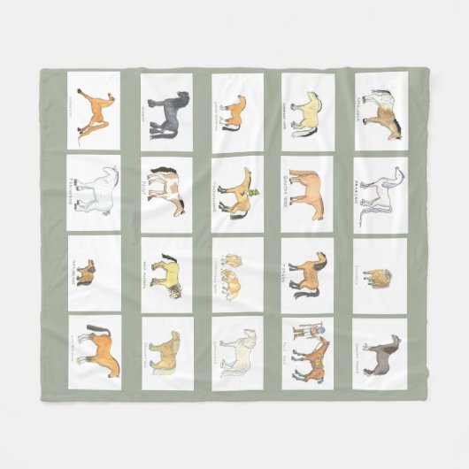 Cartoon Horse Briet Fleece Blanket (Voorkant (Horizontaal))