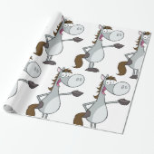 Cartoon Horse Cadeaupapier (Uitgerold)
