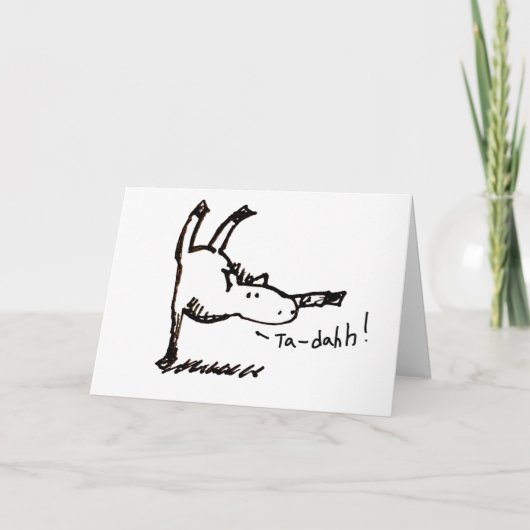 Cartoon Horse ¡Felicidades! Congratulations Card Kaart (Voorkant)