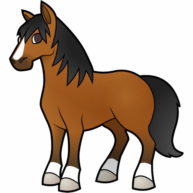 Cartoon Horse Fotobeeldje Magneet (Voorkant)