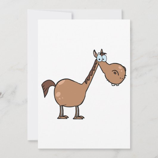 Cartoon Horse Invitations Kaart (Voorkant)