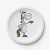 Cartoon Horse Papieren Bordje (Voorkant)