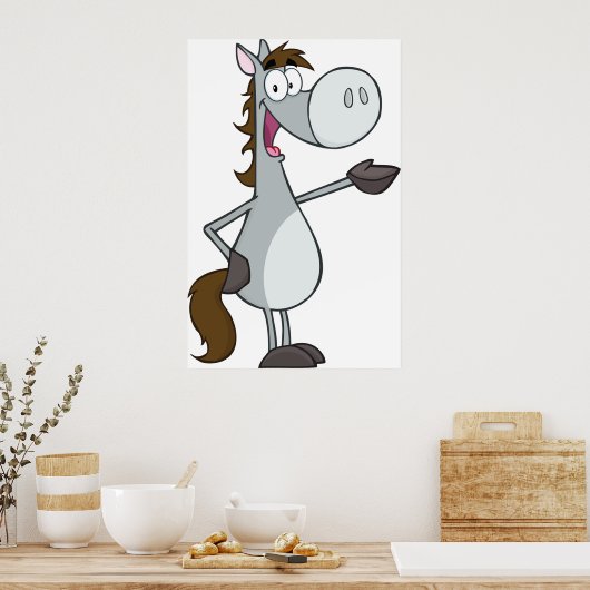 Cartoon Horse Poster (Keuken)