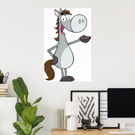 Cartoon Horse Poster (Thuiskantoor)