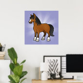 Cartoon Horse Poster (Thuiskantoor)