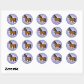 Cartoon Horse Ronde Sticker (Vel)