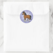 Cartoon Horse Ronde Sticker (Tas)