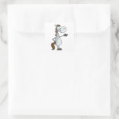 Cartoon Horse Vierkante Sticker (Tas)