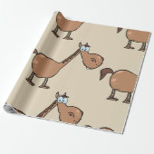 Cartoon Horse Wrapping Paper Cadeaupapier (Uitgerold)