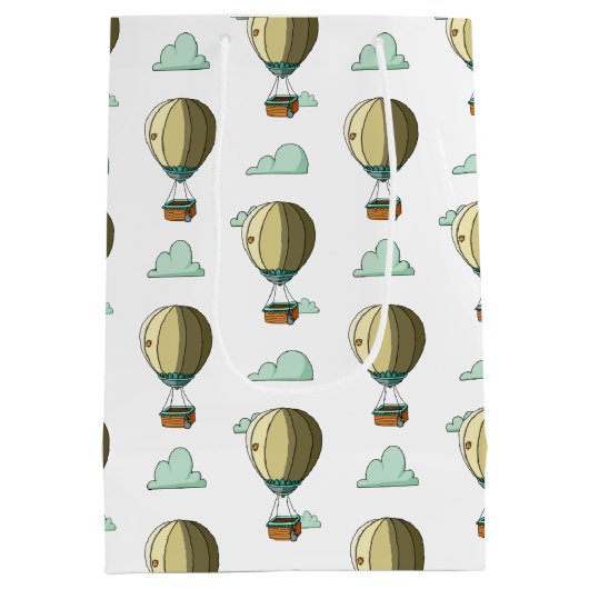 Cartoon Hot Air ballon neutraal Baby shower Medium Cadeauzakje (Achterkant)