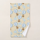 Cartoon Hot Air-ballonnen en Clouds Kinder-patroon Bad Handdoek (Handdoek)