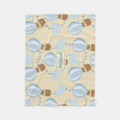 Cartoon Hot Air-ballonnen en Clouds Kinder-patroon Fleece Deken (Voorkant)