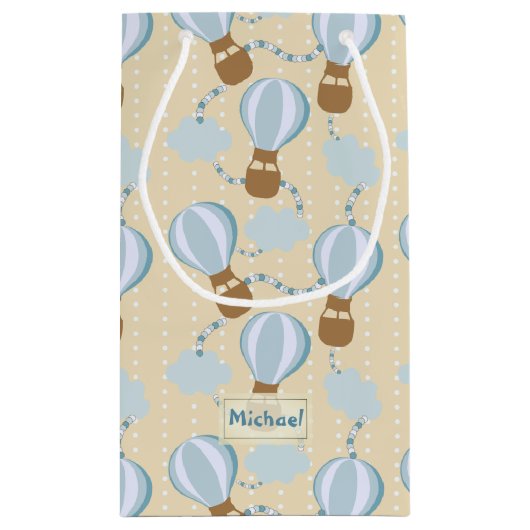 Cartoon Hot Air-ballonnen en Clouds Kinder-patroon Klein Cadeauzakje (Achterkant)