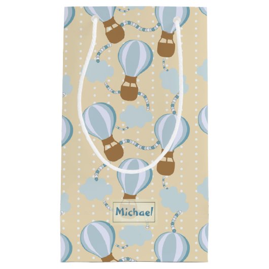 Cartoon Hot Air-ballonnen en Clouds Kinder-patroon Klein Cadeauzakje (Voorkant)