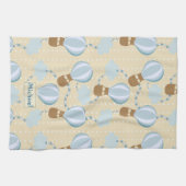 Cartoon Hot Air-ballonnen en Clouds Kinder-patroon Theedoek (Horizontaal)