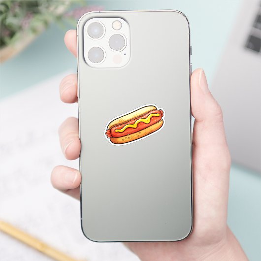 Cartoon hot dog sticker (Telefoon)
