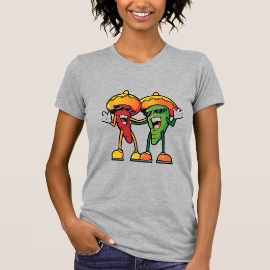 Cartoon hot peppers t-shirt (Voorkant)