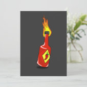 Cartoon Hot Sauce Uitnodiging (Staand voorkant)