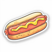Cartoon hotdog sticker (Voorkant)