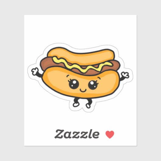 Cartoon Hotdog Sticker (Vel)
