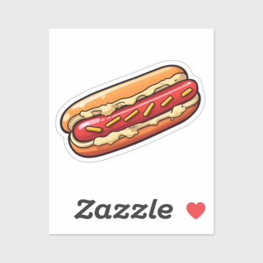 Cartoon hotdog sticker (Vel)