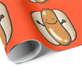 cartoon hotdogworst cadeaupapier (Rol Hoek)