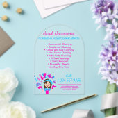 Cartoon House Keeper Maid Janitorial Acryl Uitnodigingen (Insitu (Huwelijk))