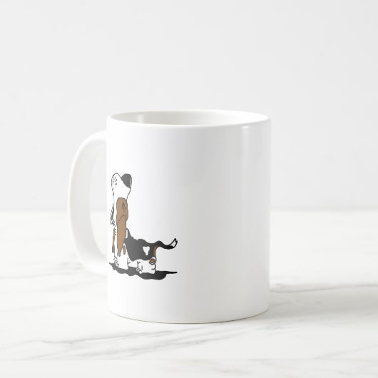 Cartoon Howling Hound Coffee Mok (Voorkant links)