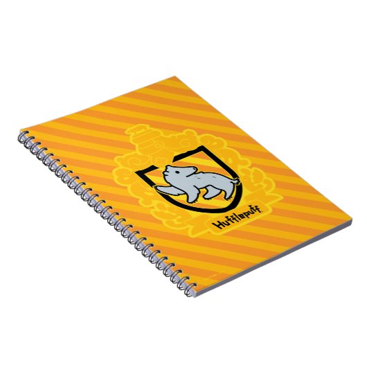 Cartoon Hufflepuff Crest Notitieboek (Rechterzijde)