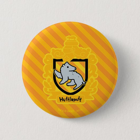 Cartoon Hufflepuff Crest Ronde Button 5,7 Cm (Voorkant)