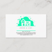 Cartoon huis Maid Cleaning Services blauw Visitekaartje (Voorkant)