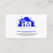 Cartoon huis Maid Cleaning Services blauw Visitekaartje (Voorkant)