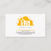 Cartoon huis Maid Cleaning Services geel Visitekaartje (Voorkant)