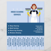 Cartoon Huis Schoonmaak Tear Off Strips Flyer (Voorkant)