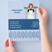 Cartoon Huis Schoonmaak Tear Off Strips Flyer (Hand)