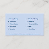 Cartoon huis schoonmaakdiensten visitekaartje (Achterkant)